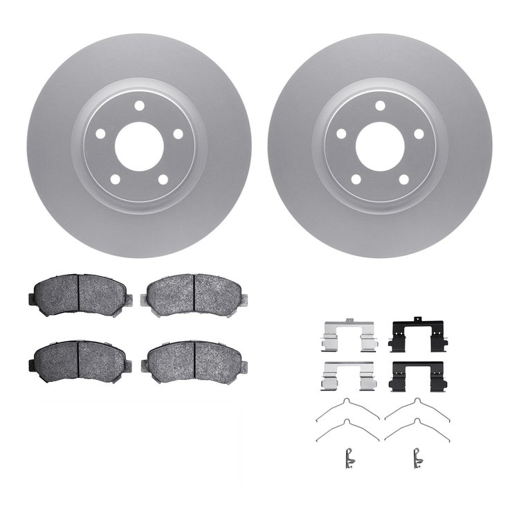 4312-67053 Geospec Brake Rotors with 3000-Series Ceramic Brake Pads & Hardware, 2007-2017 Infiniti/Nissan, Position: Front