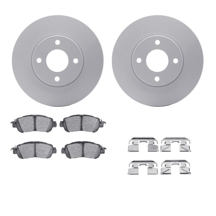 4312-67068 Geospec Brake Rotors with 3000-Series Ceramic Brake Pads & Hardware, Fits Select Infiniti/Nissan, Position: Front
