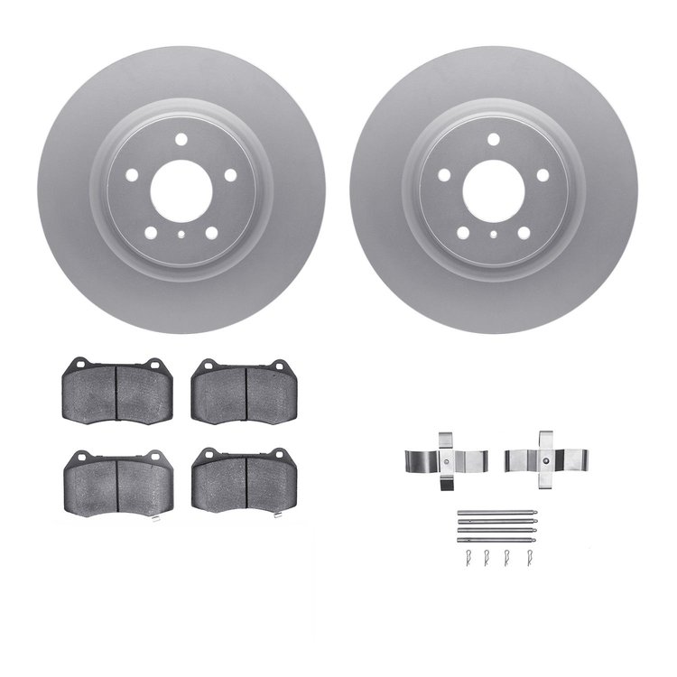 4312-68005 Geospec Brake Rotors with 3000-Series Ceramic Brake Pads & Hardware, 2003-2008 Infiniti/Nissan, Position: Front