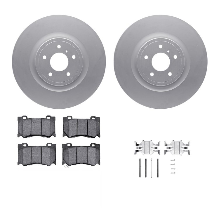 4312-68008 Geospec Brake Rotors with 3000-Series Ceramic Brake Pads & Hardware, Fits Select Infiniti/Nissan, Position: Front