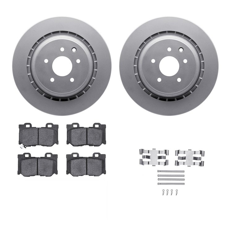 4312-68009 Geospec Brake Rotors with 3000-Series Ceramic Brake Pads & Hardware, 2008-2020 Infiniti/Nissan, Position: Rear