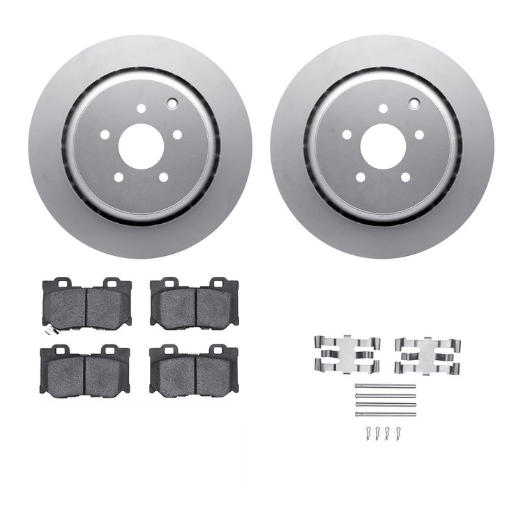 4312-68010 Geospec Brake Rotors with 3000-Series Ceramic Brake Pads & Hardware, Fits Select Infiniti/Nissan, Position: Rear