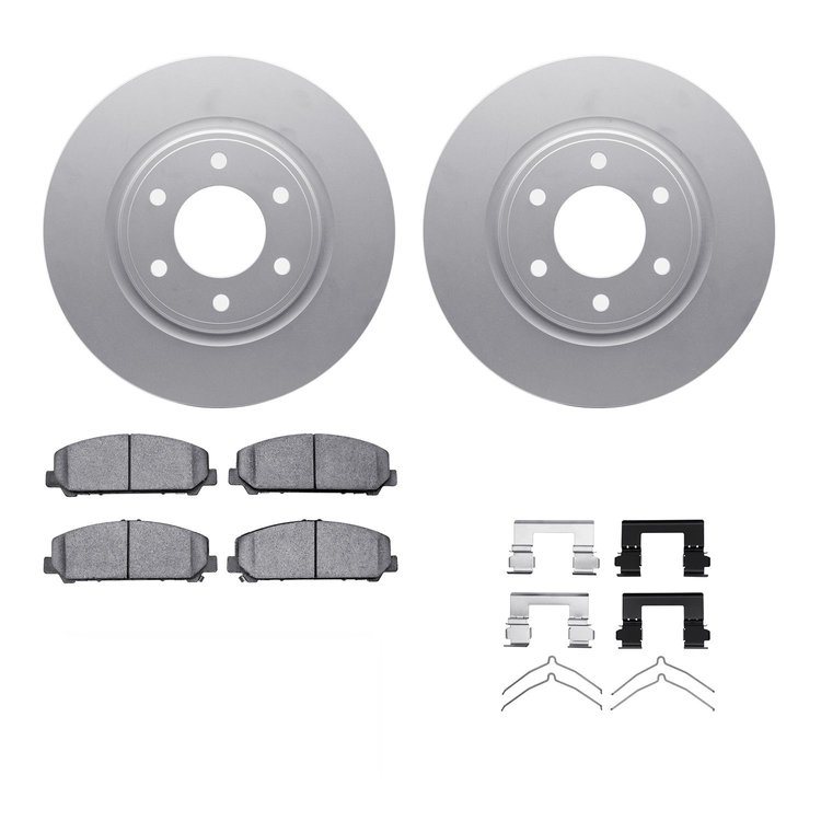 4312-68011 Geospec Brake Rotors with 3000-Series Ceramic Brake Pads & Hardware, Fits Select Infiniti/Nissan, Position: Front