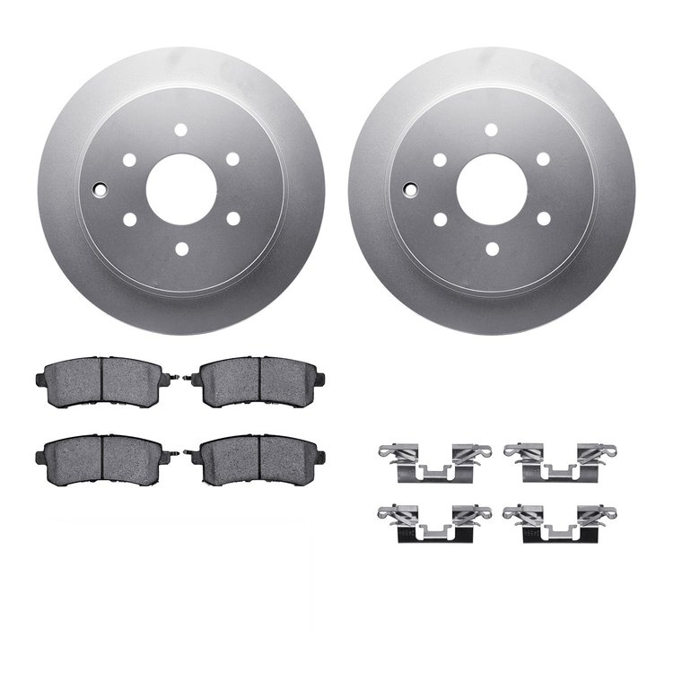 4312-68012 Geospec Brake Rotors with 3000-Series Ceramic Brake Pads & Hardware, Fits Select Infiniti/Nissan, Position: Rear