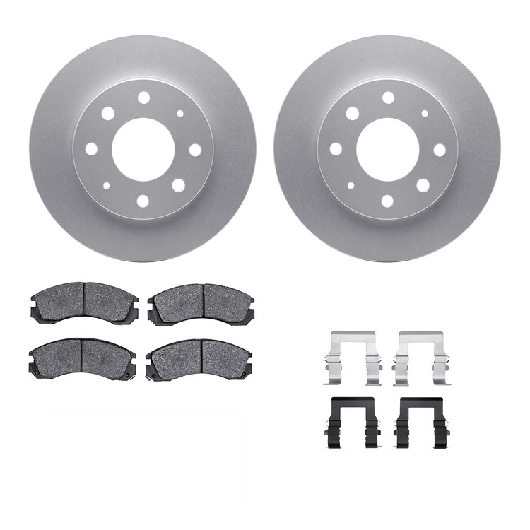 4312-72010 Geospec Brake Rotors with 3000-Series Ceramic Brake Pads & Hardware, 1998-1998 Mitsubishi, Position: Front