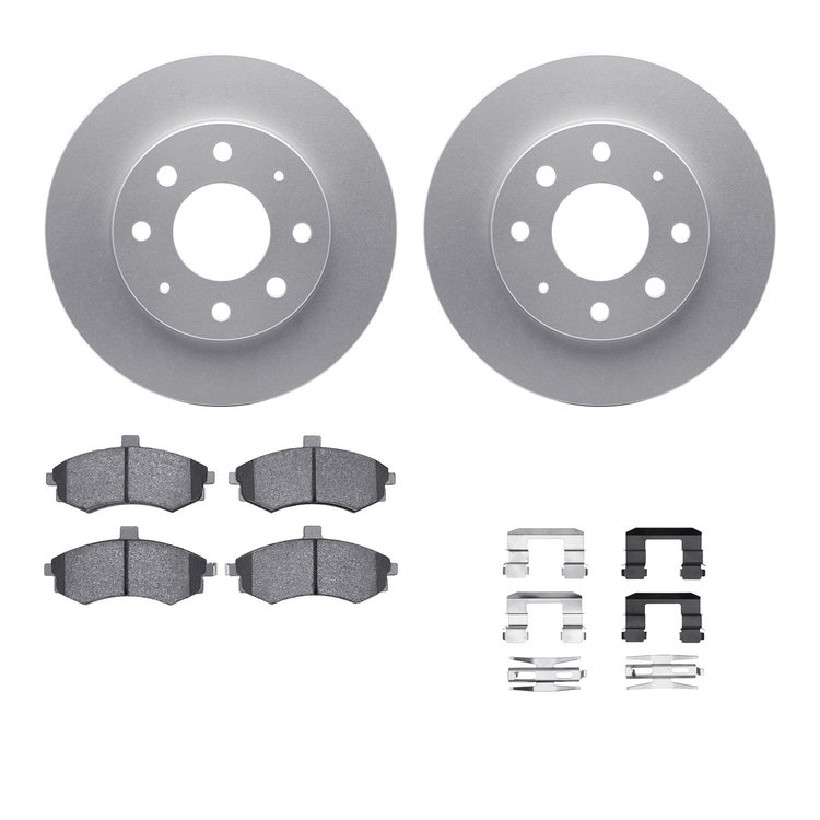 4312-72023 Geospec Brake Rotors with 3000-Series Ceramic Brake Pads & Hardware, 2002-2005 Kia/Hyundai/Genesis, Position: Front