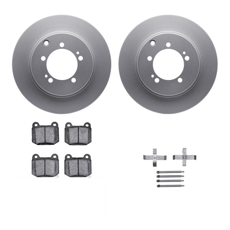 4312-72024 Geospec Brake Rotors with 3000-Series Ceramic Brake Pads & Hardware, 2003-2006 Mitsubishi, Position: Rear