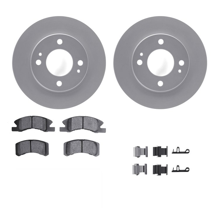 4312-72032 Geospec Brake Rotors with 3000-Series Ceramic Brake Pads & Hardware, 2014-2015 Mitsubishi, Position: Front