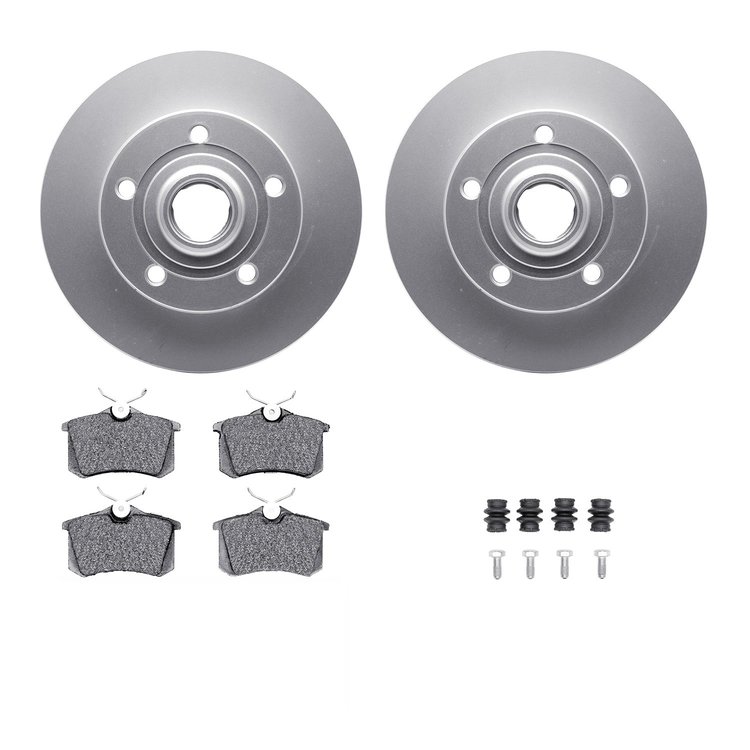 4312-73002 Geospec Brake Rotors with 3000-Series Ceramic Brake Pads & Hardware, 1997-2001 Audi/Volkswagen, Position: Rear