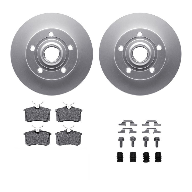 4312-73009 Geospec Brake Rotors with 3000-Series Ceramic Brake Pads & Hardware, 2000-2008 Audi/Volkswagen, Position: Rear