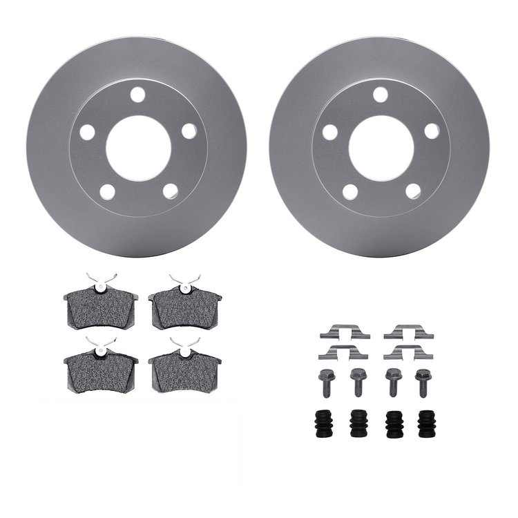 4312-73010 Geospec Brake Rotors with 3000-Series Ceramic Brake Pads & Hardware, 1999-2001 Audi/Volkswagen, Position: Rear