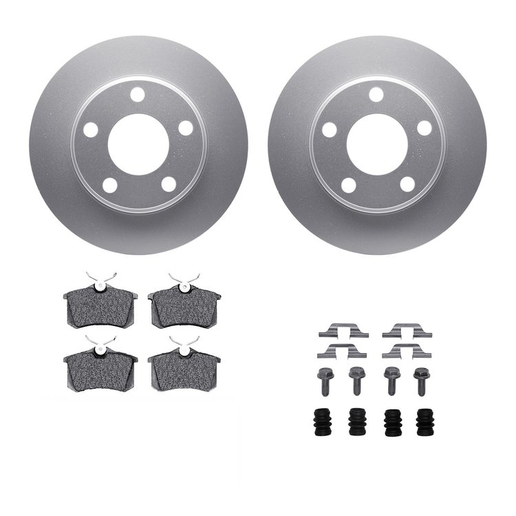 4312-73012 Geospec Brake Rotors with 3000-Series Ceramic Brake Pads & Hardware, 1999-2005 Audi/Volkswagen, Position: Rear