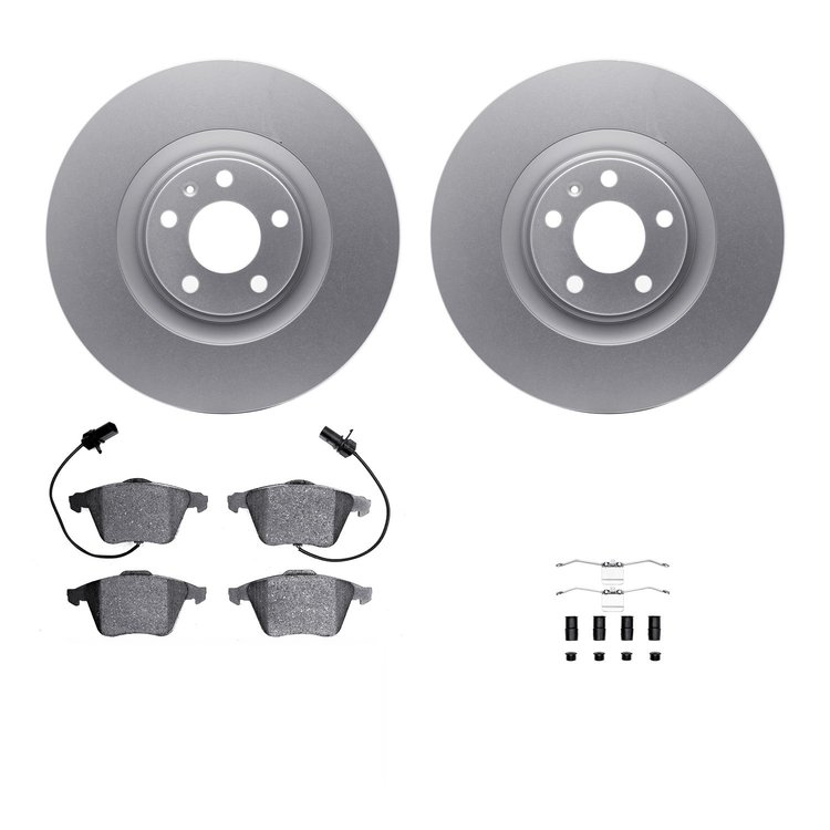 4312-73021 Geospec Brake Rotors with 3000-Series Ceramic Brake Pads & Hardware, 2004-2009 Audi/Volkswagen, Position: Front