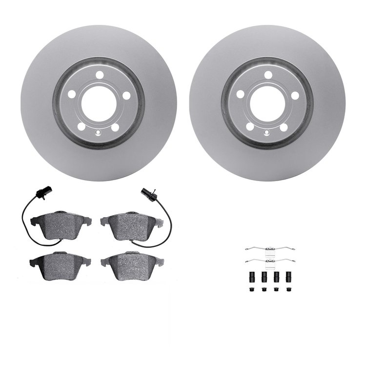 4312-73024 Geospec Brake Rotors with 3000-Series Ceramic Brake Pads & Hardware, 2005-2011 Audi/Volkswagen, Position: Front