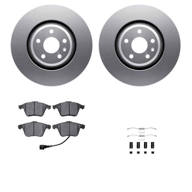 4312-73031 Geospec Brake Rotors with 3000-Series Ceramic Brake Pads & Hardware, 2008-2011 Audi/Volkswagen, Position: Front