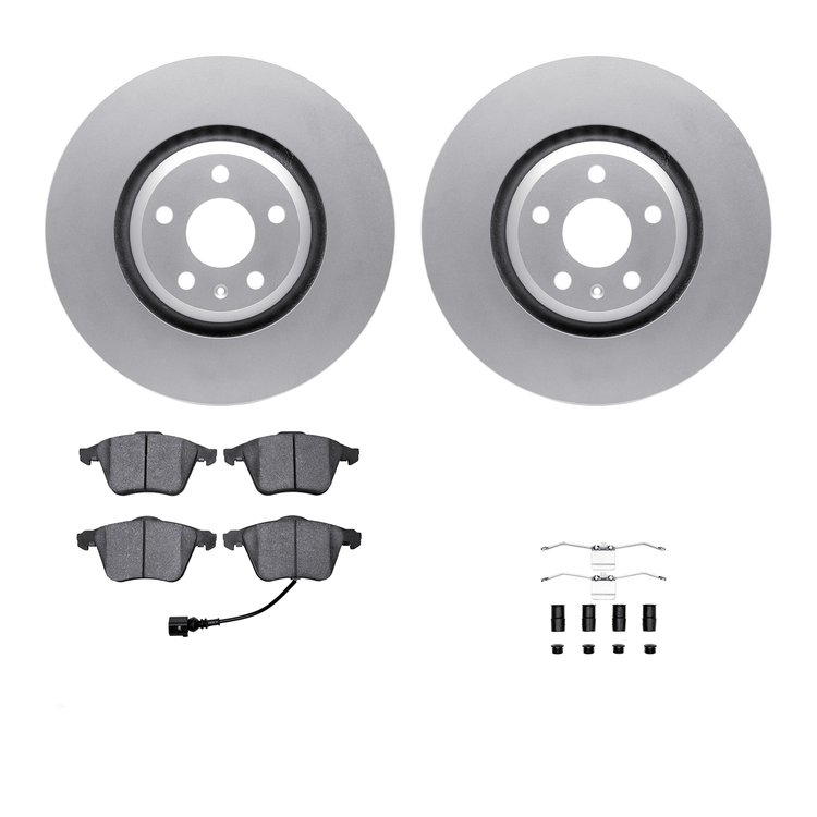 4312-73032 Geospec Brake Rotors with 3000-Series Ceramic Brake Pads & Hardware, 2012-2015 Audi/Volkswagen, Position: Front