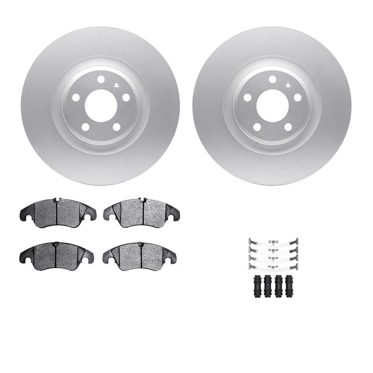 4312-73034 Geospec Brake Rotors with 3000-Series Ceramic Brake Pads & Hardware, 2008-2011 Audi/Volkswagen, Position: Front