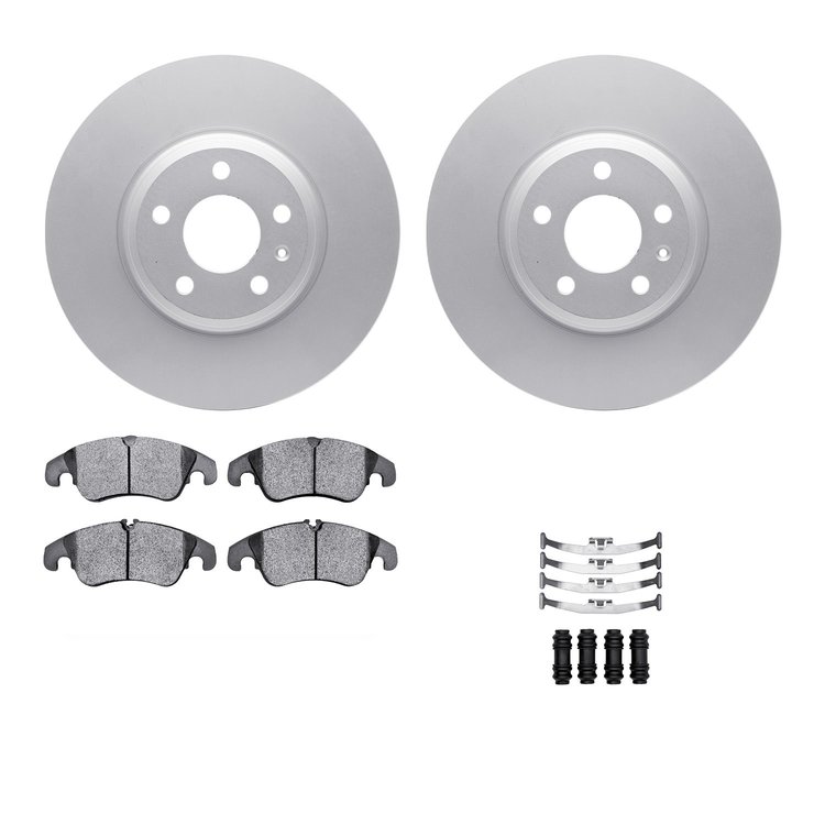 4312-73036 Geospec Brake Rotors with 3000-Series Ceramic Brake Pads & Hardware, 2009-2012 Audi/Volkswagen, Position: Front
