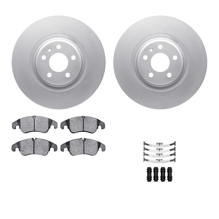 4312-73038 Geospec Brake Rotors with 3000-Series Ceramic Brake Pads & Hardware, 2012-2017 Audi/Volkswagen, Position: Front
