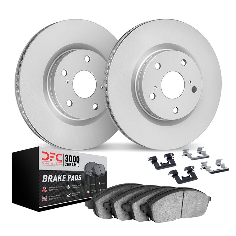 4312-73048 Geospec Brake Rotors with 3000-Series Ceramic Brake Pads & Hardware, 2013-2017 Audi/Volkswagen, Position: Front