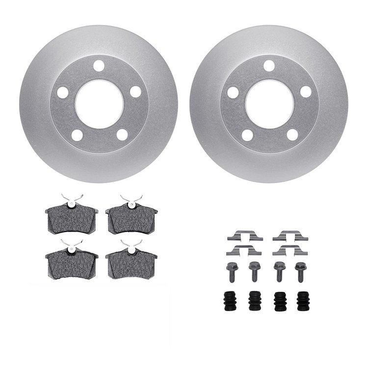 4312-74013 Geospec Brake Rotors with 3000-Series Ceramic Brake Pads & Hardware, 2002-2004 Audi/Volkswagen, Position: Rear