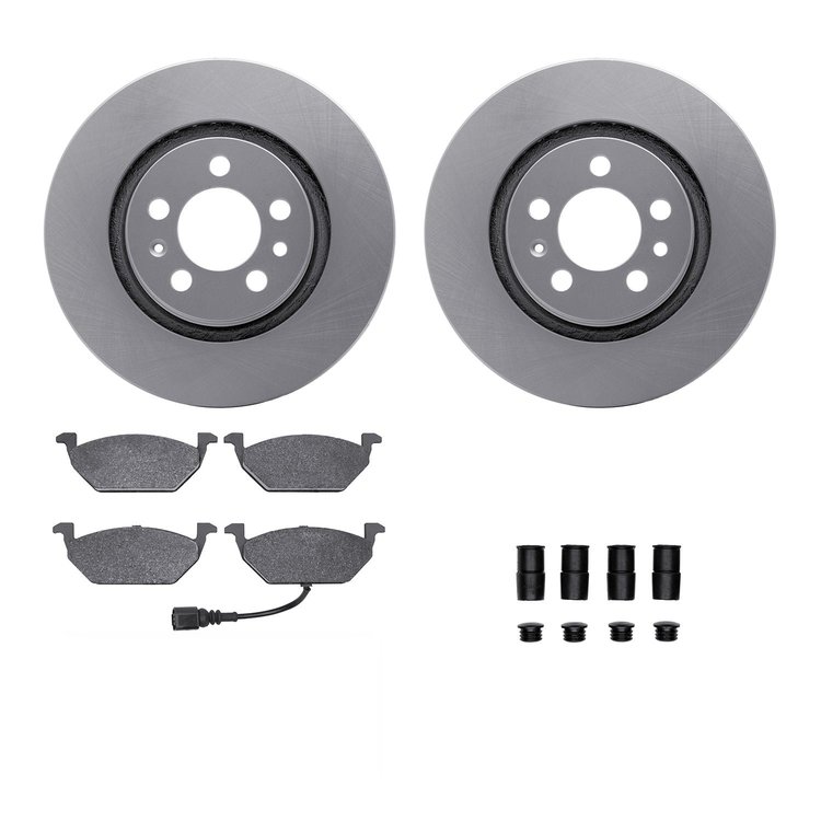 4312-74023 Geospec Brake Rotors with 3000-Series Ceramic Brake Pads & Hardware, 1998-2015 Audi/Volkswagen, Position: Front