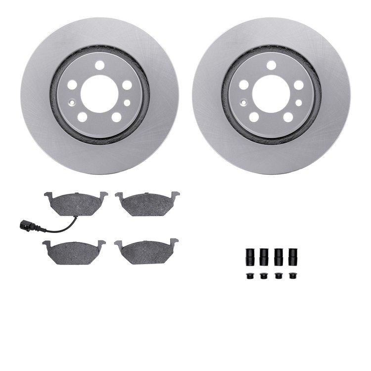 4312-74026 Geospec Brake Rotors with 3000-Series Ceramic Brake Pads & Hardware, 1999-2010 Audi/Volkswagen, Position: Front