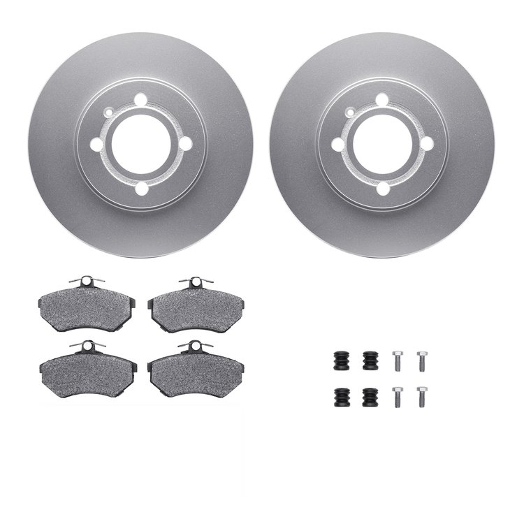 4312-74028 Geospec Brake Rotors with 3000-Series Ceramic Brake Pads & Hardware, 1993-1993 Audi/Volkswagen, Position: Front