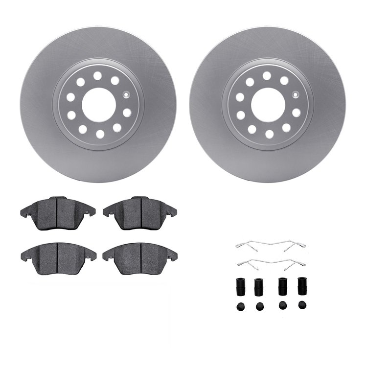 4312-74036 Geospec Brake Rotors with 3000-Series Ceramic Brake Pads & Hardware, 2005-2018 Audi/Volkswagen, Position: Front