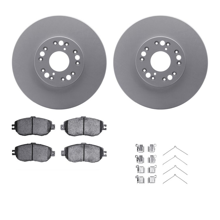 4312-75003 Geospec Brake Rotors with 3000-Series Ceramic Brake Pads & Hardware, 1993-1994 Lexus/Toyota/Scion, Position: Front