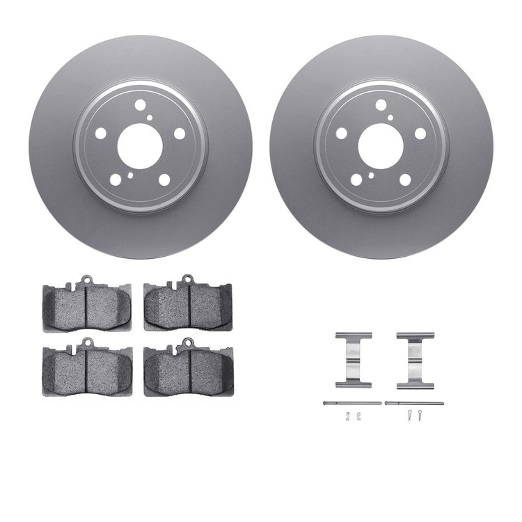 4312-75008 Geospec Brake Rotors with 3000-Series Ceramic Brake Pads & Hardware, 2001-2006 Lexus/Toyota/Scion, Position: Front
