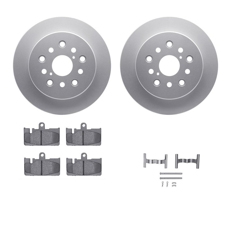 4312-75009 Geospec Brake Rotors with 3000-Series Ceramic Brake Pads & Hardware, 2001-2006 Lexus/Toyota/Scion, Position: Rear