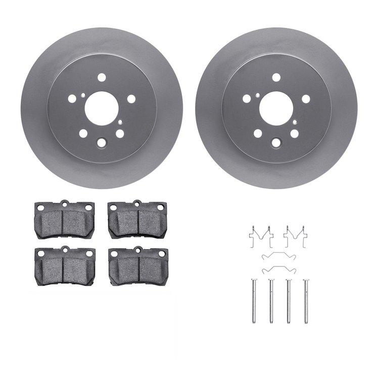 4312-75011 Geospec Brake Rotors with 3000-Series Ceramic Brake Pads & Hardware, 2006-2013 Lexus/Toyota/Scion, Position: Rear