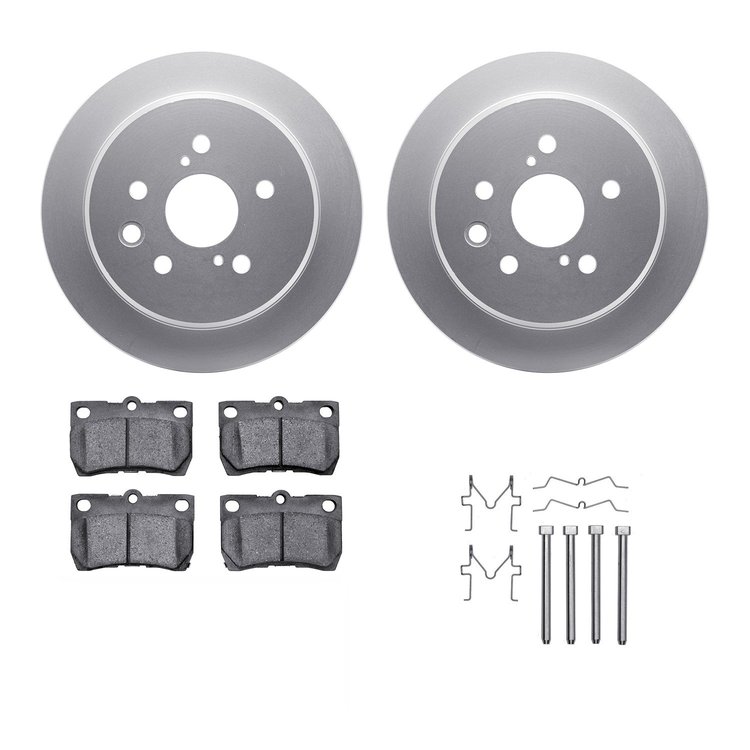 4312-75012 Geospec Brake Rotors with 3000-Series Ceramic Brake Pads & Hardware, 2006-2013 Lexus/Toyota/Scion, Position: Rear