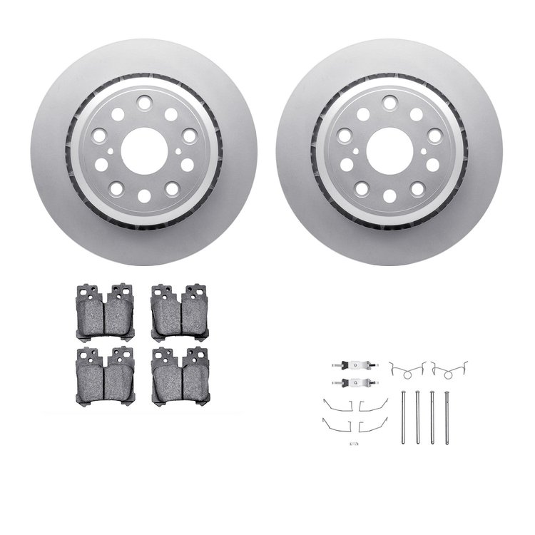 4312-75021 Geospec Brake Rotors with 3000-Series Ceramic Brake Pads & Hardware, 2007-2017 Lexus/Toyota/Scion, Position: Rear