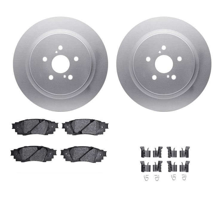 4312-75031 Geospec Brake Rotors with 3000-Series Ceramic Brake Pads & Hardware, Fits Select Lexus/Toyota/Scion, Position: Rear