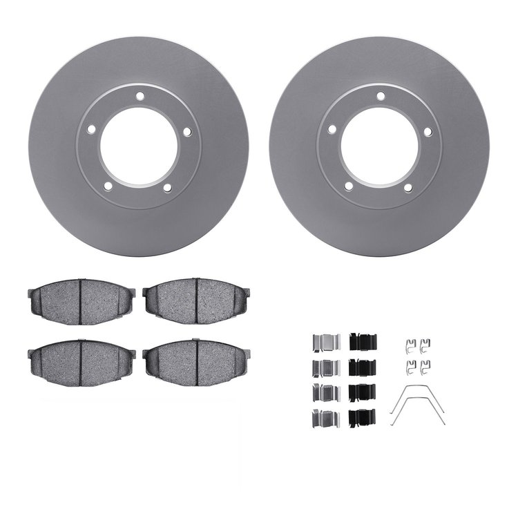 4312-76002 Geospec Brake Rotors with 3000-Series Ceramic Brake Pads & Hardware, 1984-1995 Lexus/Toyota/Scion, Position: Front