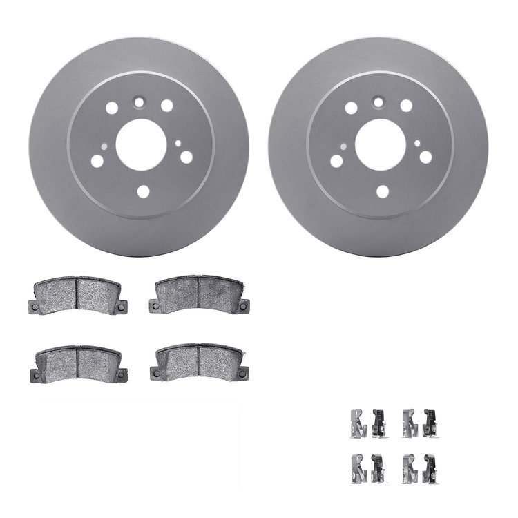 4312-76003 Geospec Brake Rotors with 3000-Series Ceramic Brake Pads & Hardware, 1992-1996 Lexus/Toyota/Scion, Position: Rear