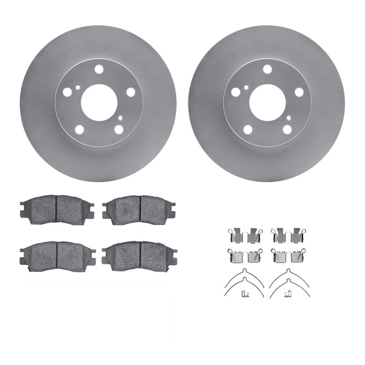 4312-76012 Geospec Brake Rotors with 3000-Series Ceramic Brake Pads & Hardware, 1992-1996 Lexus/Toyota/Scion, Position: Front