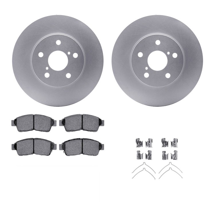 4312-76016 Geospec Brake Rotors with 3000-Series Ceramic Brake Pads & Hardware, 1996-2003 Lexus/Toyota/Scion, Position: Front