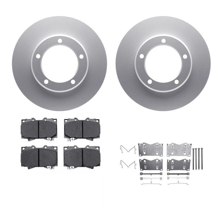 4312-76028 Geospec Brake Rotors with 3000-Series Ceramic Brake Pads & Hardware, 1998-2007 Lexus/Toyota/Scion, Position: Front