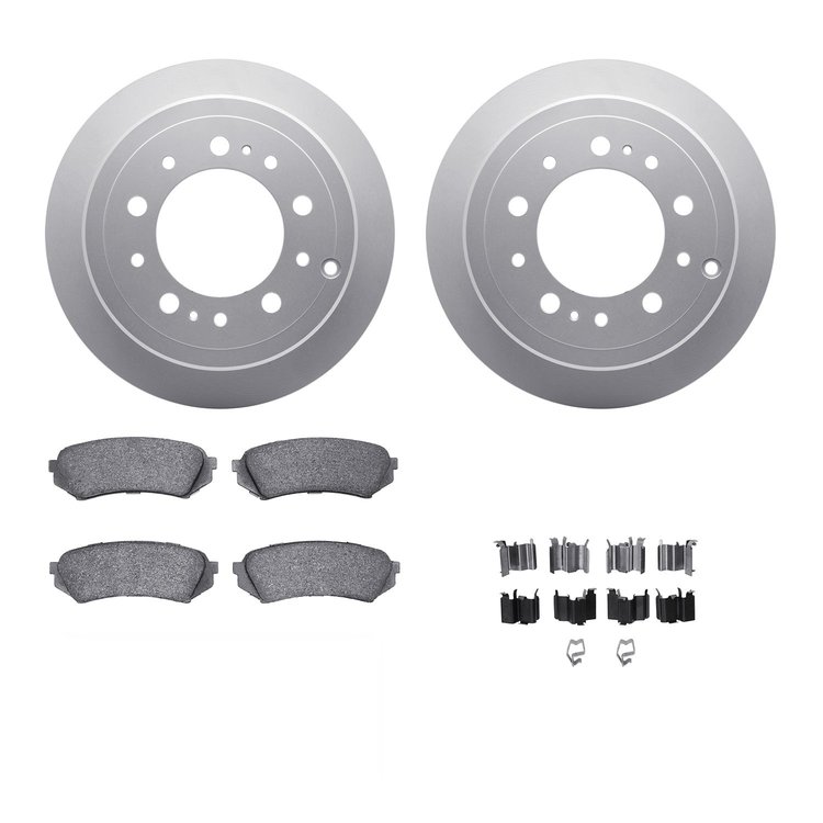 4312-76029 Geospec Brake Rotors with 3000-Series Ceramic Brake Pads & Hardware, 1998-2007 Lexus/Toyota/Scion, Position: Rear