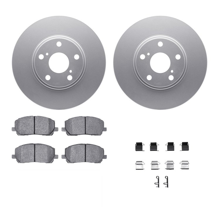4312-76041 Geospec Brake Rotors with 3000-Series Ceramic Brake Pads & Hardware, 2001-2007 Lexus/Toyota/Scion, Position: Front