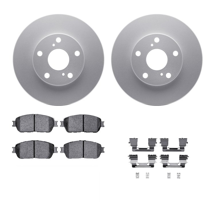 4312-76048 Geospec Brake Rotors with 3000-Series Ceramic Brake Pads & Hardware, 2005-2015 Lexus/Toyota/Scion, Position: Front
