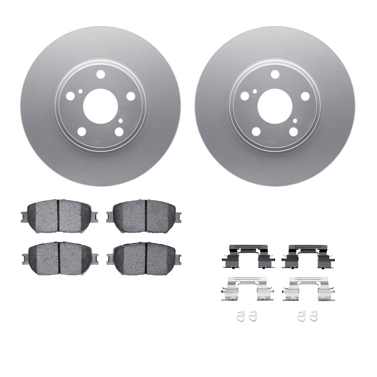 4312-76050 Geospec Brake Rotors with 3000-Series Ceramic Brake Pads & Hardware, 2004-2004 Lexus/Toyota/Scion, Position: Front