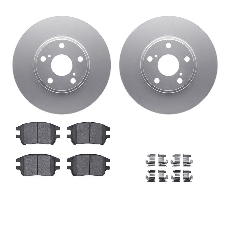 4312-76053 Geospec Brake Rotors with 3000-Series Ceramic Brake Pads & Hardware, 2002-2003 Lexus/Toyota/Scion, Position: Front