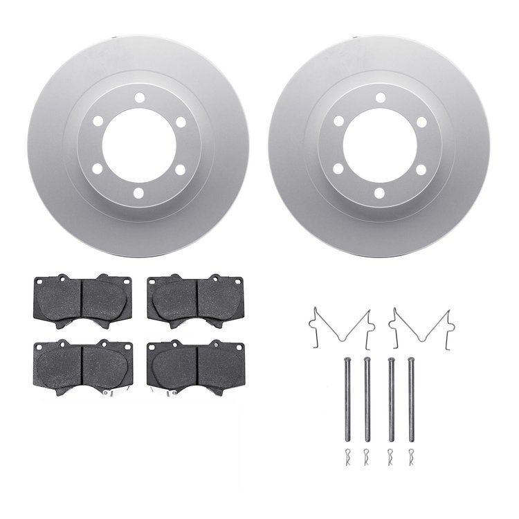 4312-76056 Geospec Brake Rotors with 3000-Series Ceramic Brake Pads & Hardware, 2003-2009 Lexus/Toyota/Scion, Position: Front