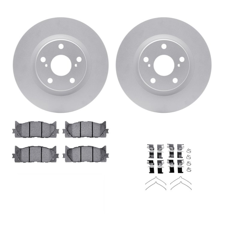 4312-76070 Geospec Brake Rotors with 3000-Series Ceramic Brake Pads & Hardware, 2007-2018 Lexus/Toyota/Scion, Position: Front