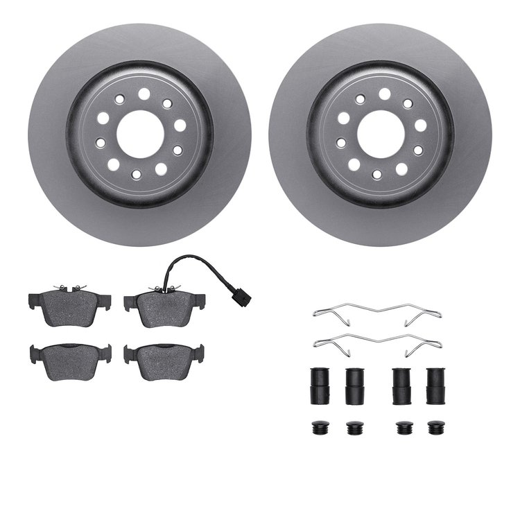 4312-79002 Geospec Brake Rotors with 3000-Series Ceramic Brake Pads & Hardware, Fits Select Maserati, Position: Rear