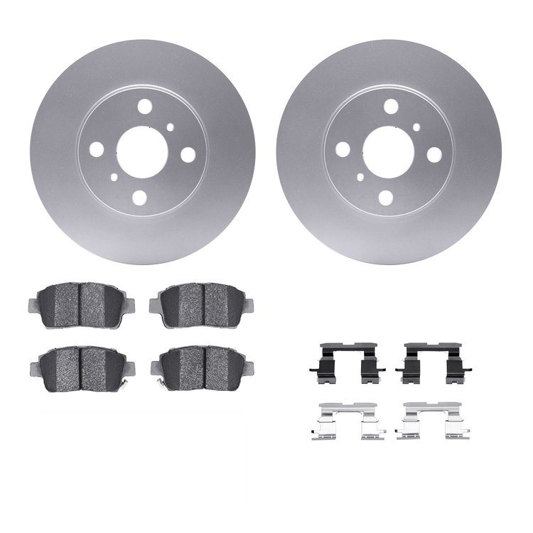 4312-91002 Geospec Brake Rotors with 3000-Series Ceramic Brake Pads & Hardware, 2004-2006 Lexus/Toyota/Scion, Position: Front